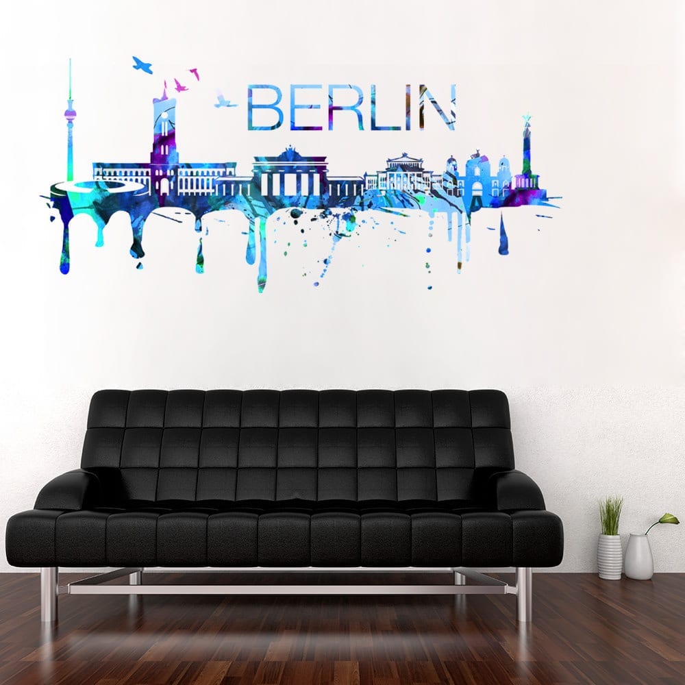 Berlin Skyline Watercolor Stickers Modelo 1
