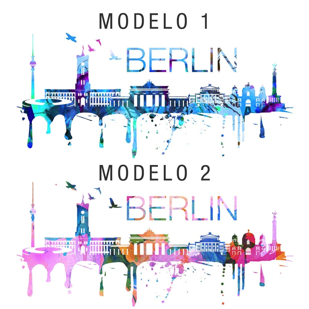 Berlin Skyline Watercolor Stickers Modelos