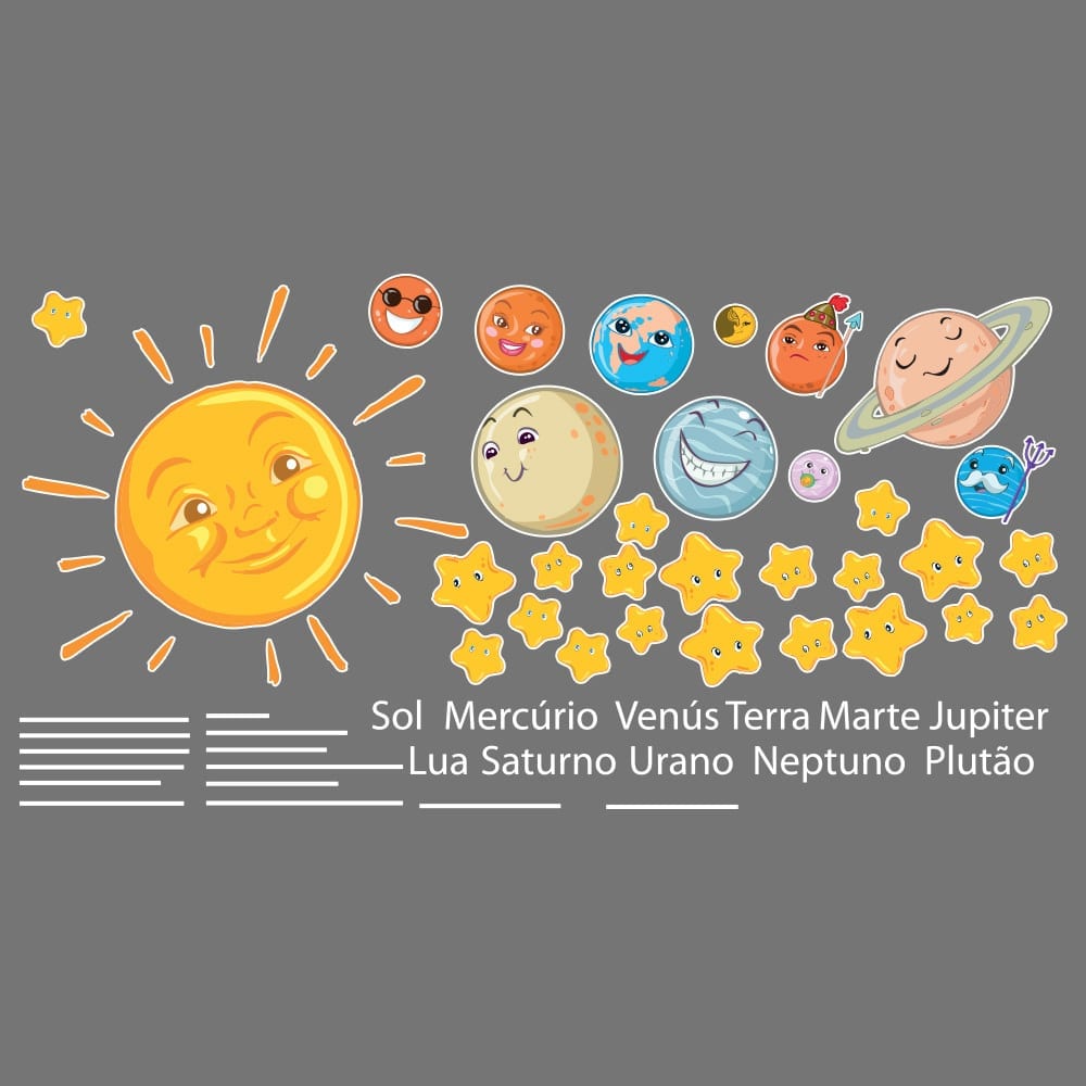 Decoração Infantil Sistema Solar Detalhe