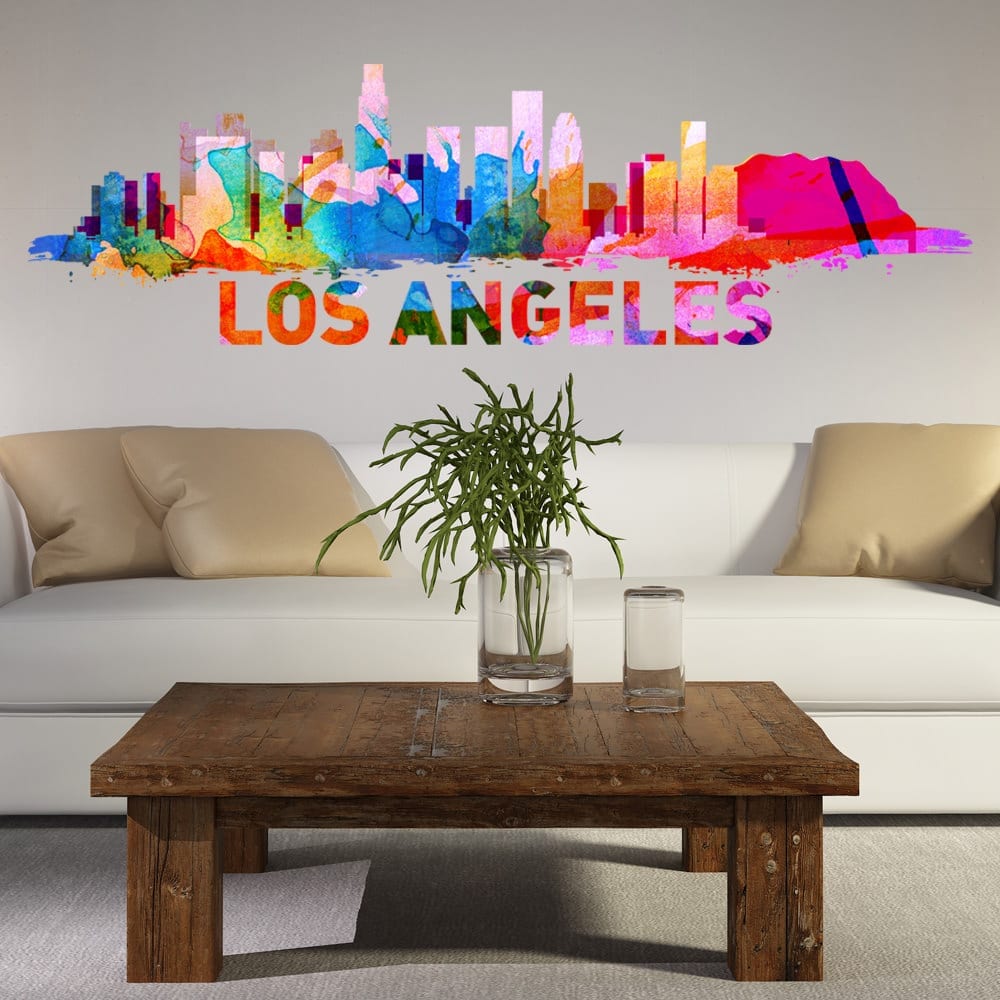 Los Angeles Skyline Watercolor Stickers