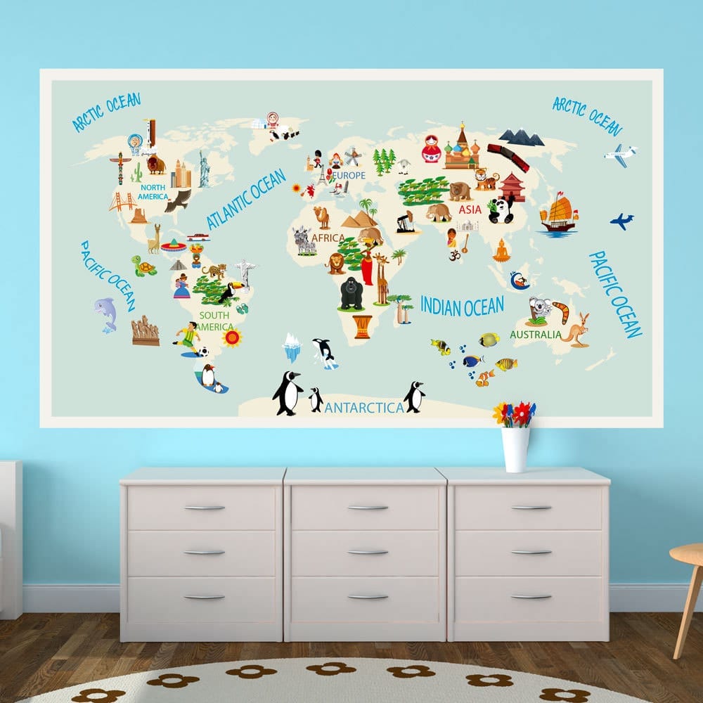 Mapa Mundo Infantil decoração de paredes - Casadart.pt Mapa Mundo Infantil decoração de paredes - Casadart.pt