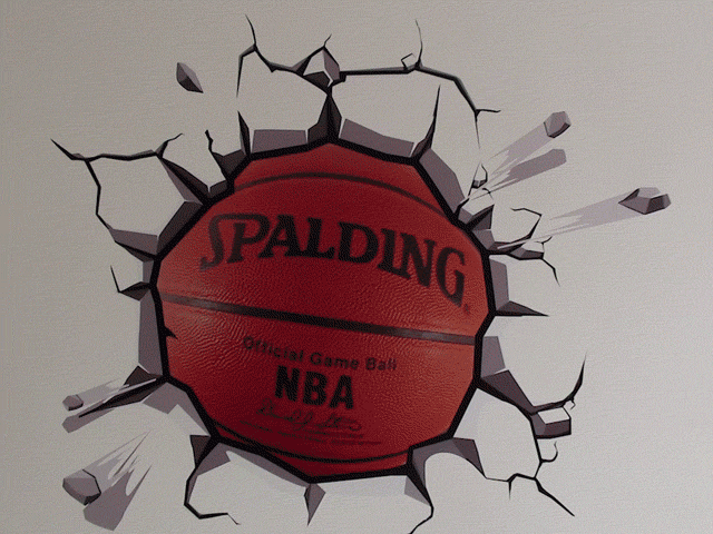 bola de basket na parede em vinil autocolante