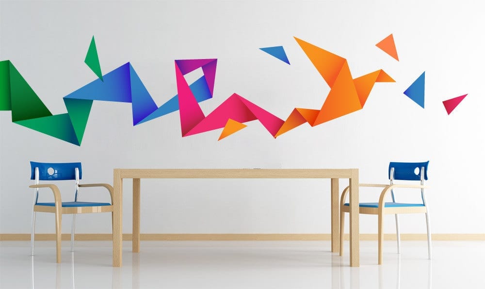 Passaro Origami decoração de paredes