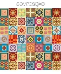 Patchwork azulejos autocolantes composição