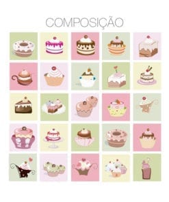 Bolos decoração para azulejos Composição