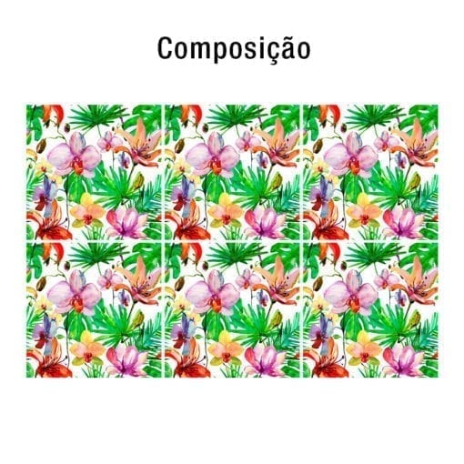 Flores Aguarela decoração de azulejos Composição