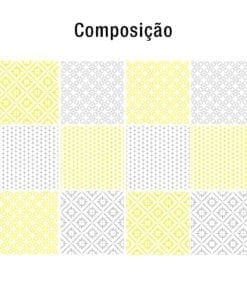 Padrões Amarelo e Cinza revestimento para azulejos Composição