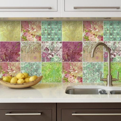 Floral Patchwork decoração de azulejos