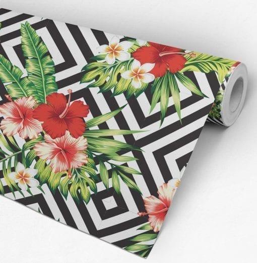 Papel de Parede Folhas e Flores Rolo