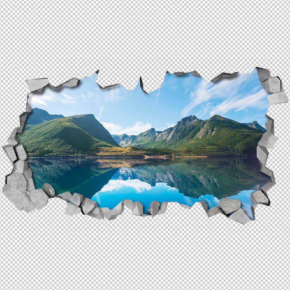 Lago nas Montanhas Efeitos 3D Detalhes