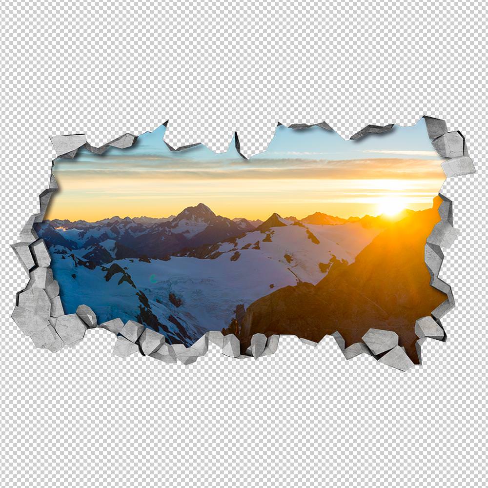 Nascer do Sol nas Montanhas Wallpaper 3D Detalhes