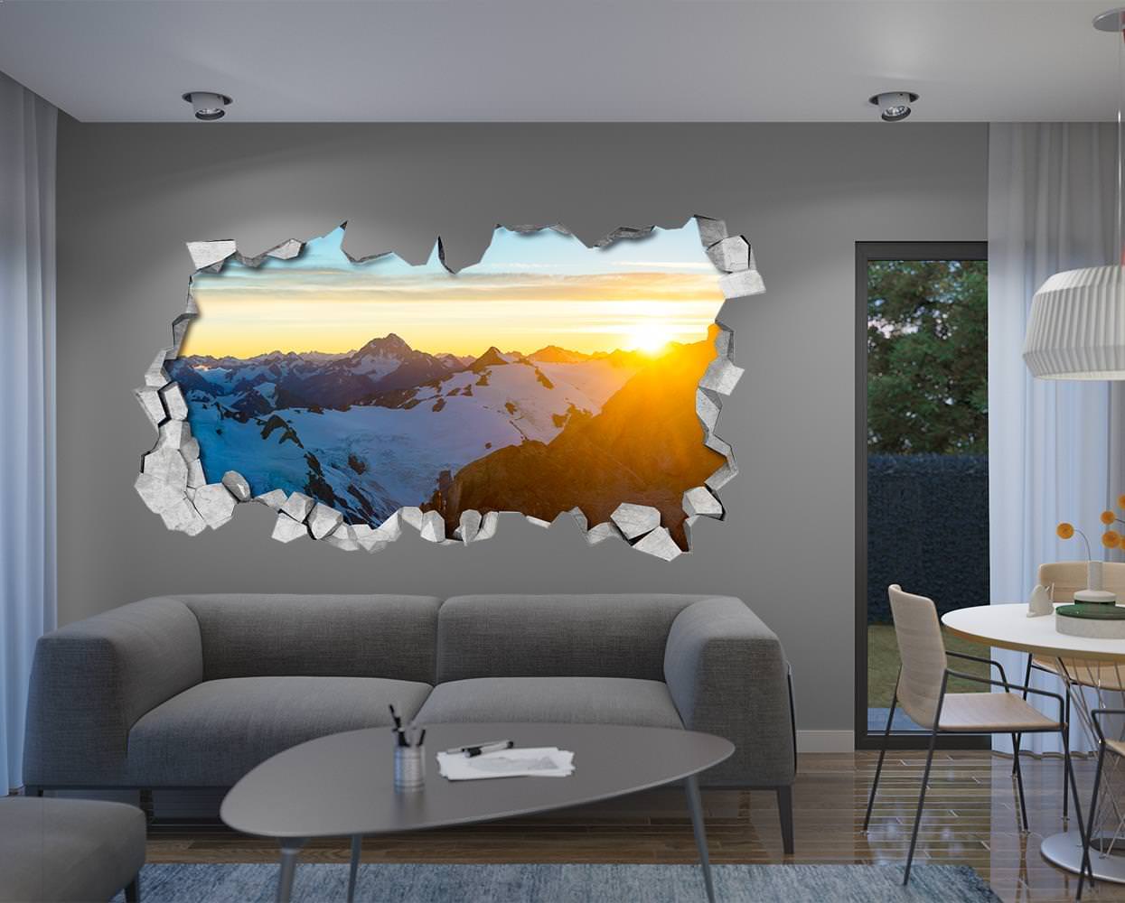 Nascer do Sol nas Montanhas Wallpaper 3D