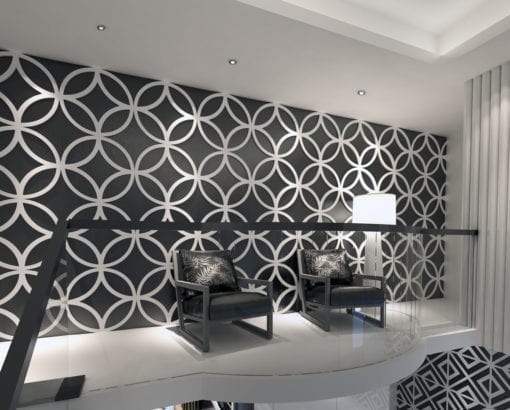 Paredes 3D Padrão Circulo Estrela