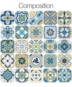 Azulejo Colorido Autocolante - Composição