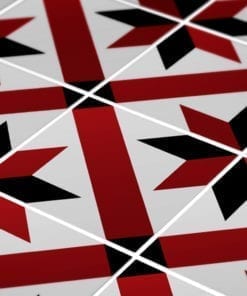 Azulejo Tradicional Francês Vermelho e Preto Autocolante - Detalhe