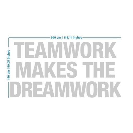 Teamwork Makes The Dreamwork Decoração Escritório - Dimensões