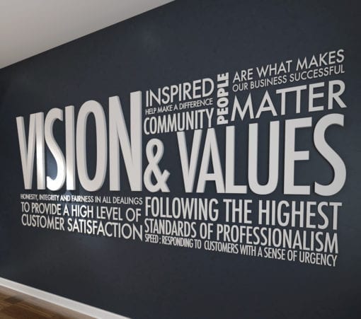 Vision & Values Decoração Escritório 3D