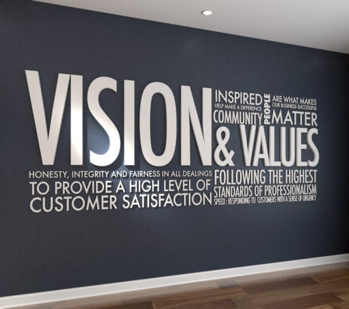 Vision & Values Decoração Escritório 3D