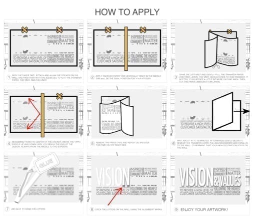 Vision & Values Decoração Escritório 3D - Aplicar