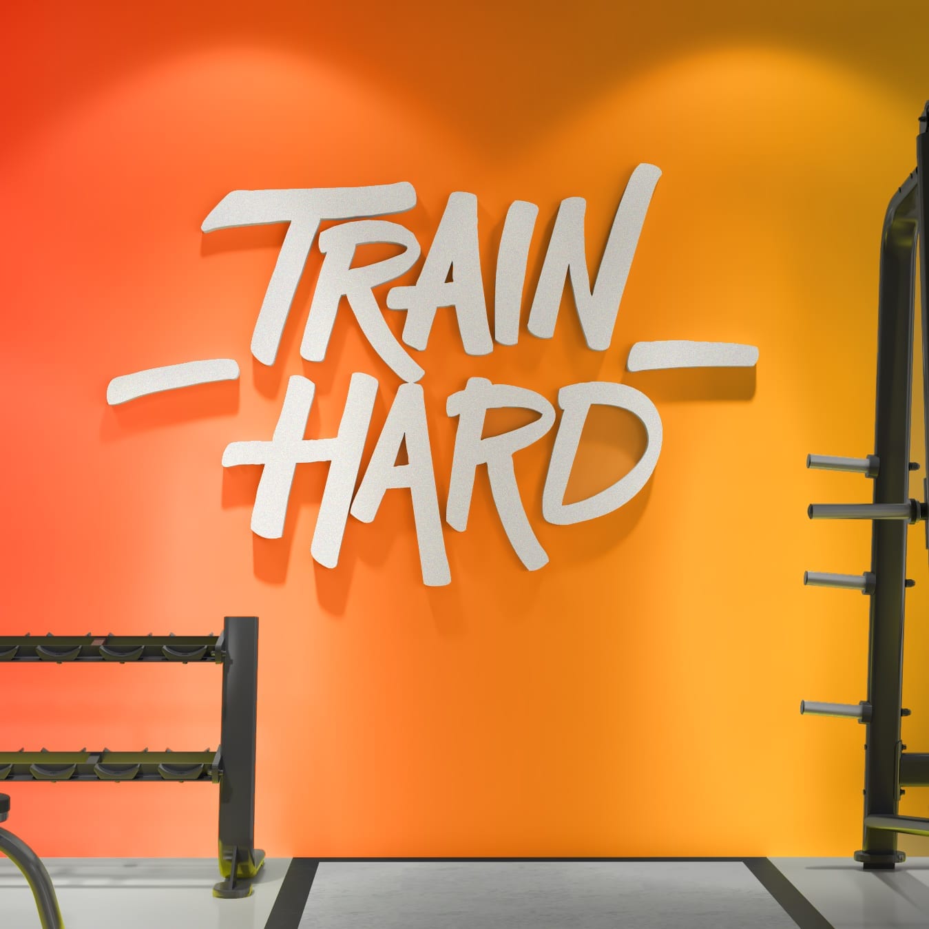 Train Hard Decoração 3d Para Ginásio Casadartpt