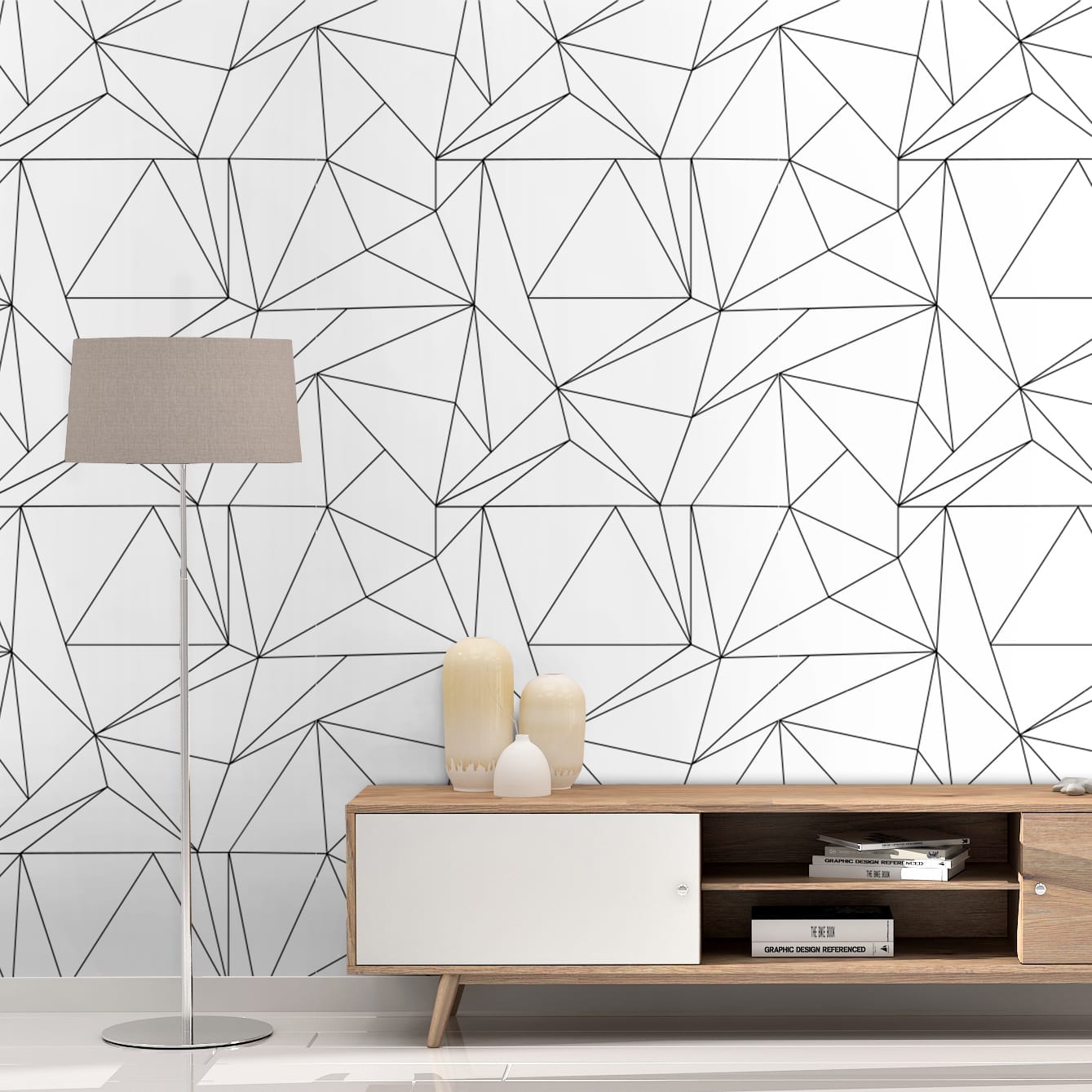 Papel de parede xadrez preto e branco, geométrico, moderno, minimalista, de  parede, quarto nórdico