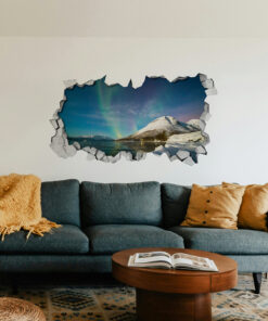 Vinil Decorativo Aurora Boreal 3D - Efeito Parede Partida
