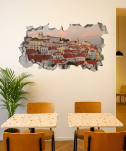 Vinil Decorativo Lisboa 3D - Efeito Parede Partida
