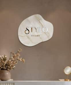 Logotipo Forma Orgânica efeito Mármore Personalizável