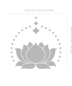 Decorative grey lotus mandala design centered on a white background.