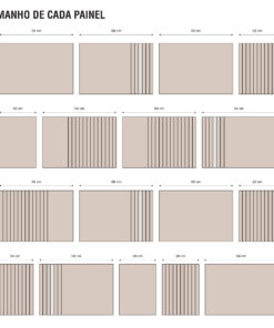 Infographic showing sizes of each panel with dimensions in cm (widths and heights).