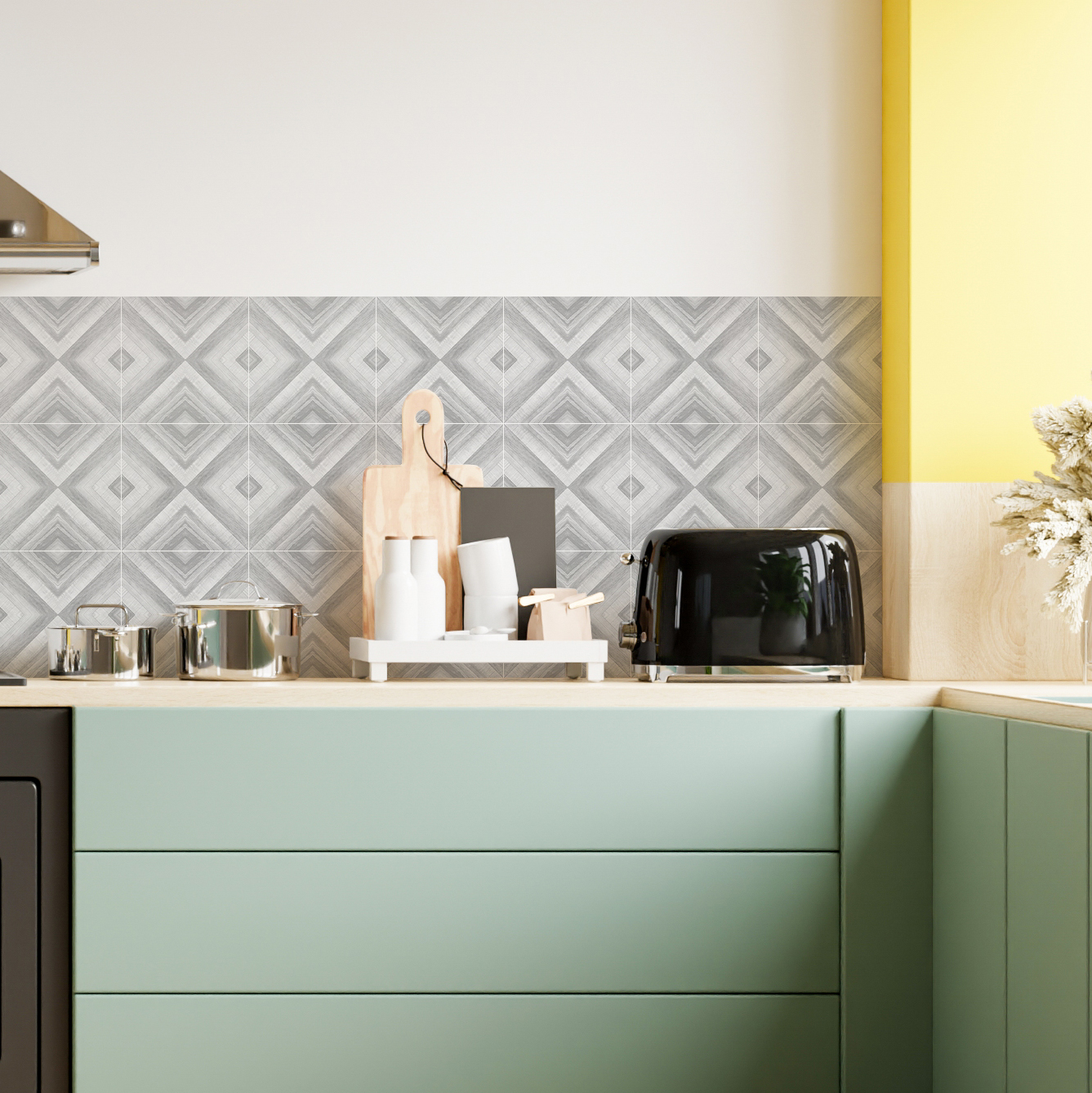 Modern kitchen interior with furnitureStylish kitchen interior | Casadart | Vinis Autocolantes, Papel de Parede e Painéis Decorativos