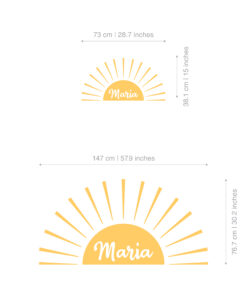 Brand logo: an orange sun with radiating rays and the name Maria in white script at the center.